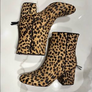 J.Crew Haircalf Sadie Ankle Boot Leopard Print